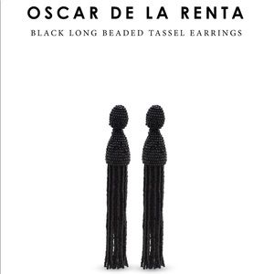 Oscar de la Renta Long Beaded Tassel Earrings